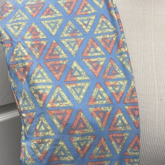 LuLaRoe New OS One Size Blue Geometric Leggings NWT - Picture 3 of 7